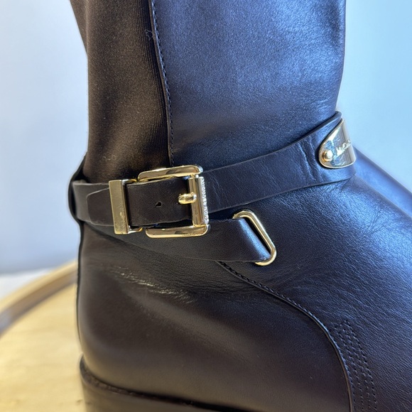 Michael Kor’s Arley Brown Leather/Nylon Riding Boots Size 6.5 - Picture 7 of 9
